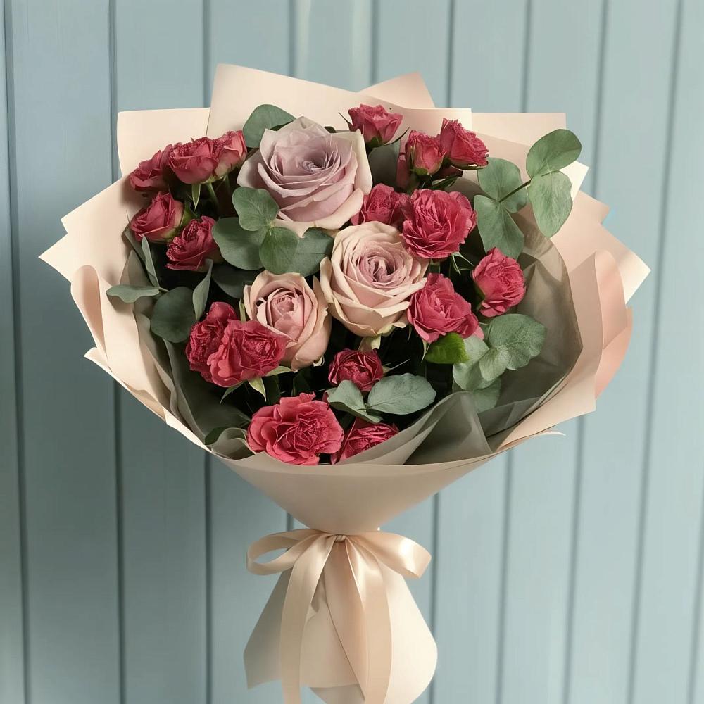 Букет цветов из: Гвоздики и Розы в Шлиссельбурге
