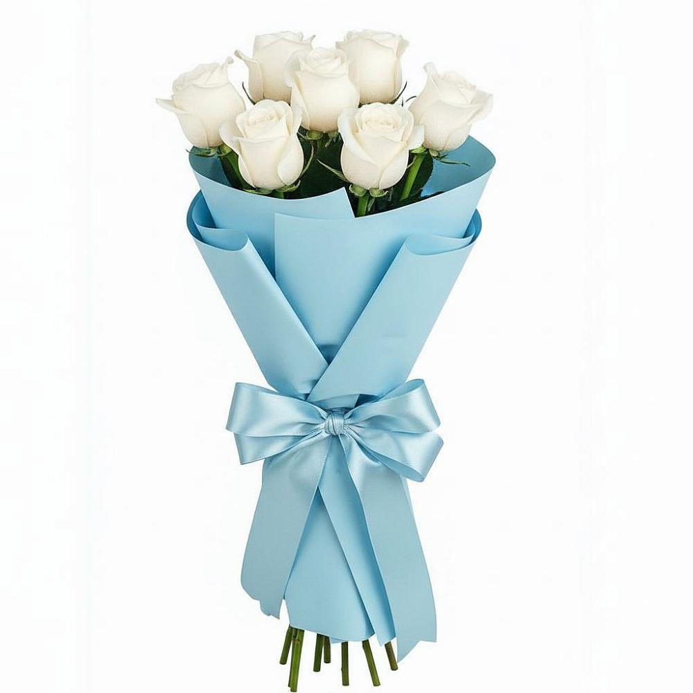 Букет 7 белых роз Проуд в Шлиссельбурге