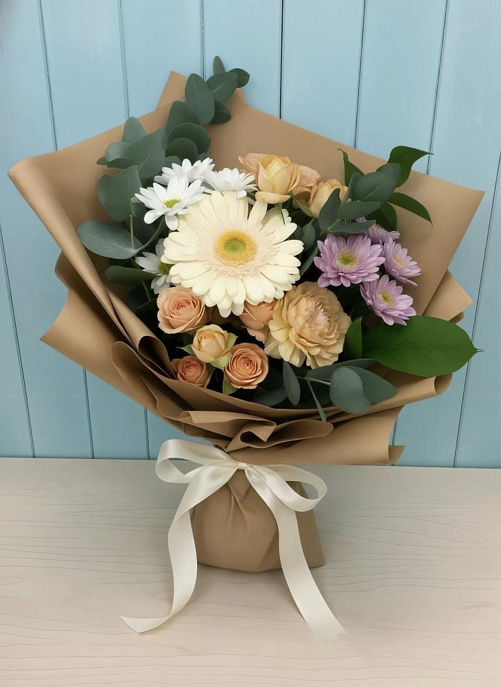 Букет цветов из: Герберы и Хризантемы в Шлиссельбурге