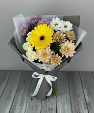 Букет цветов из:  Розы, Герберы и Хризантемы в Шлиссельбурге