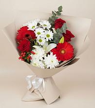 Букет цветов из:  Розы, Хризантемы, Герберы и Лилии #REPLACE_PRED# Шлиссельбурге