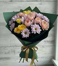 Букет цветов из:  Хризантемы и Розы #REPLACE_PRED# Шлиссельбурге