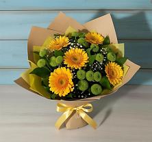 Букет цветов из:  Герберы и Хризантемы в Шлиссельбурге