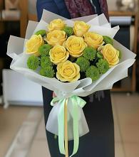 Букет цветов из:  Хризантемы и Розы #REPLACE_PRED# Шлиссельбурге