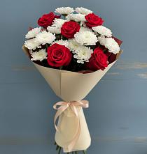 Букет цветов из:  Розы и Хризантемы в Шлиссельбурге