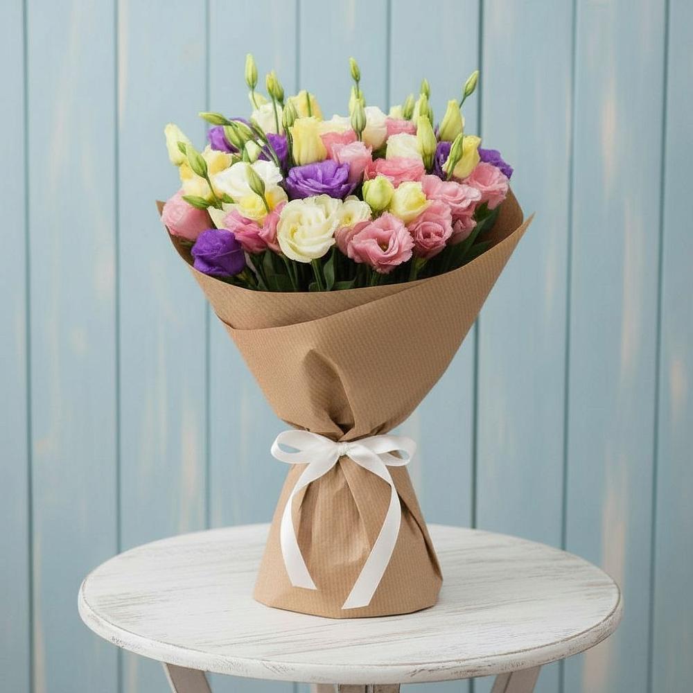 Букет цветов из: Лизиантусы в Шлиссельбурге