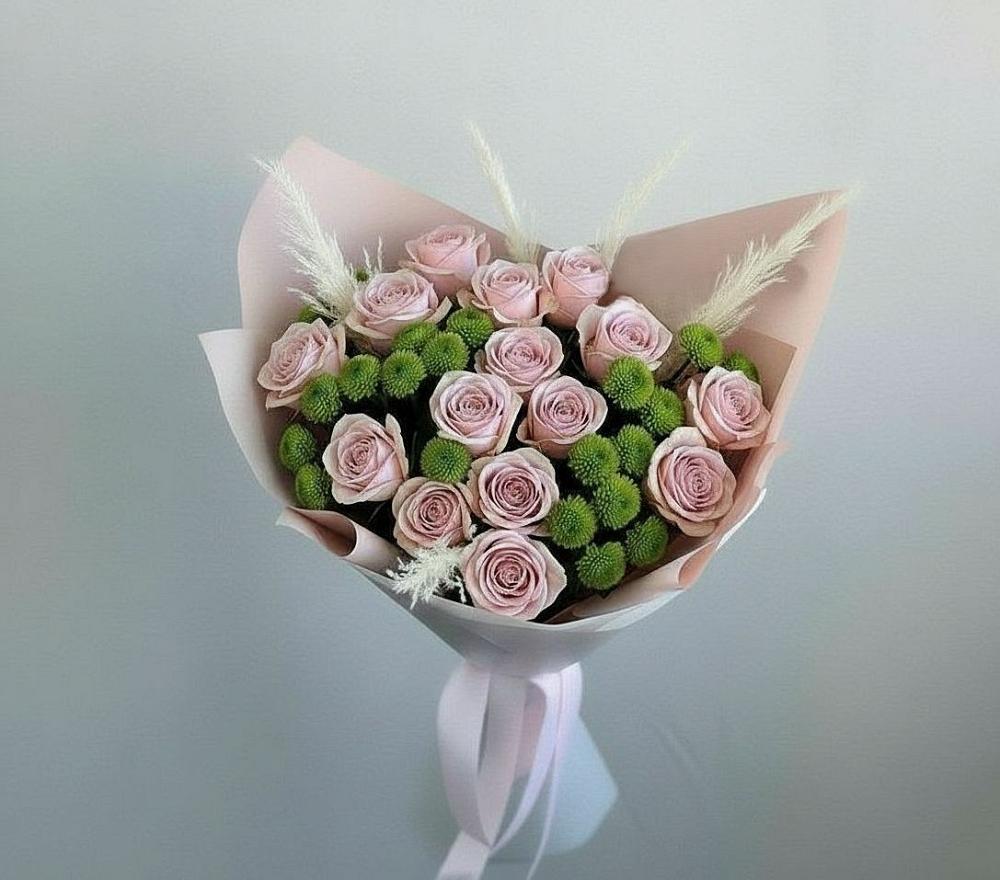 Букет цветов из: Розы и Хризантемы в Шлиссельбурге