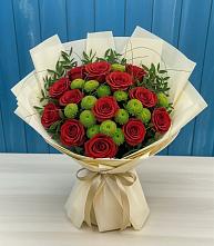 Букет цветов из:  Розы и Хризантемы в Шлиссельбурге