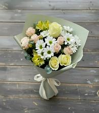 Букет цветов из:  Альстромерии, Розы и Хризантемы в Шлиссельбурге