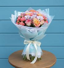 Букет цветов из:  Хризантемы и Розы в Шлиссельбурге