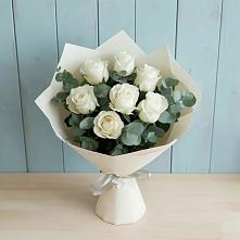 Букет Белые розы в Эвкалипте #REPLACE_PRED# Шлиссельбурге