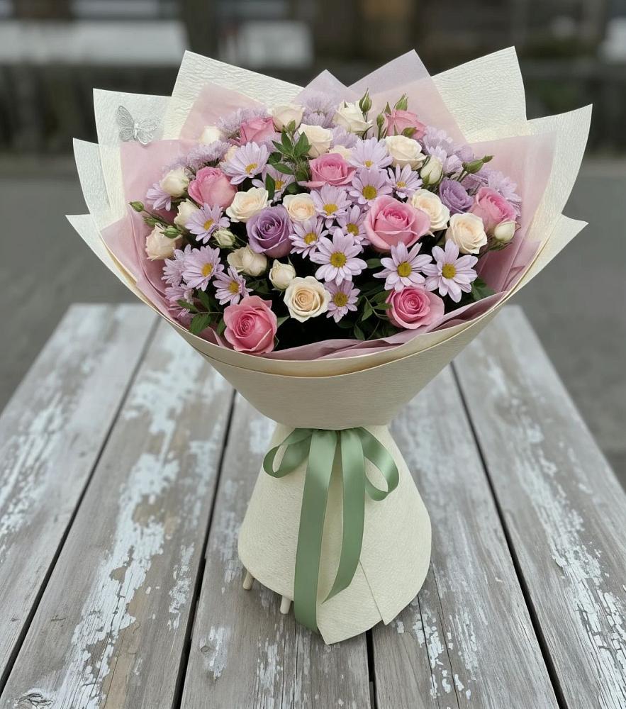 Букет цветов из: Розы и Хризантемы в Шлиссельбурге