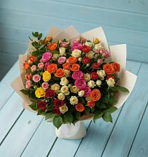 Букет Микс из разноцветных кустовых роз #REPLACE_PRED# Шлиссельбурге
