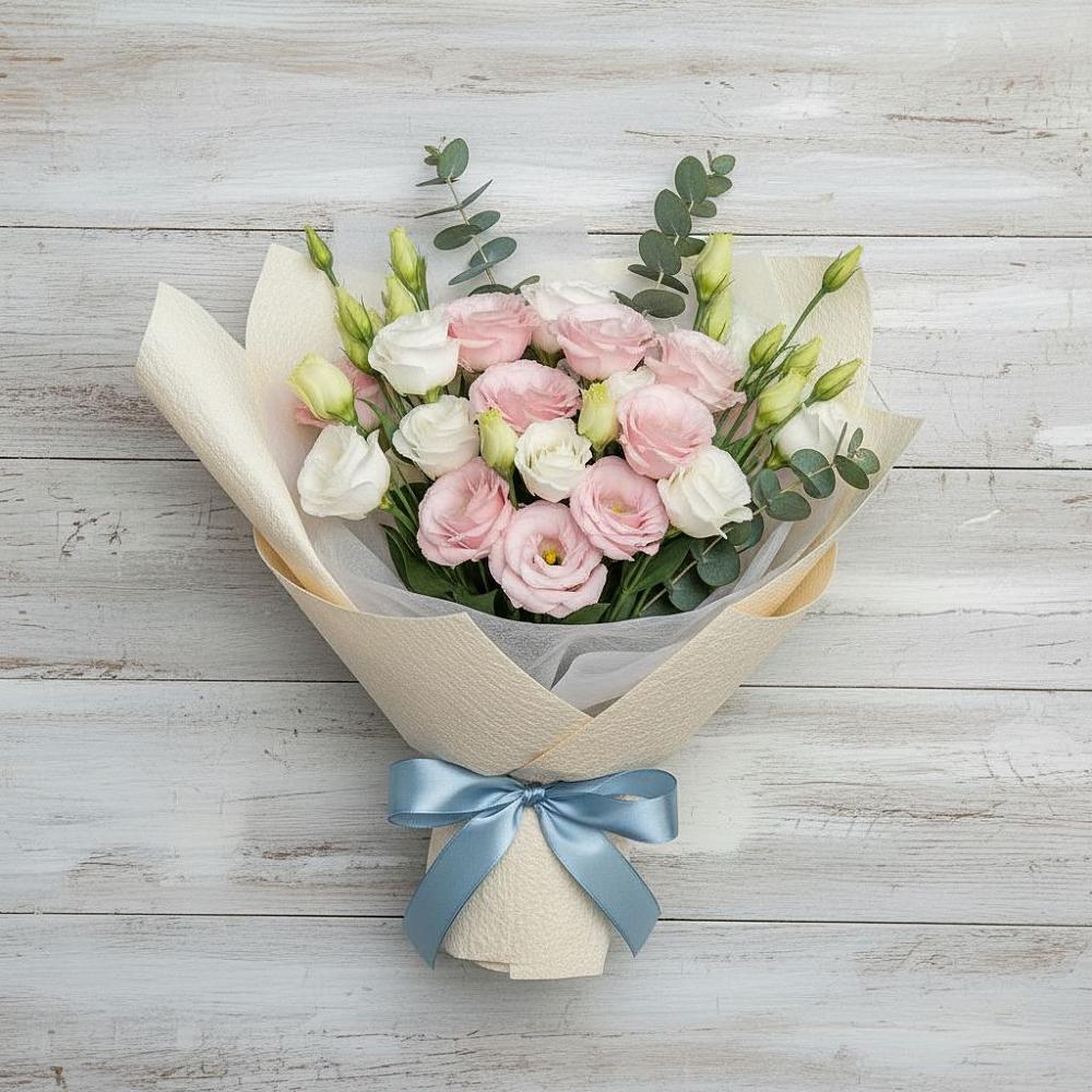 Букет цветов из: Лизиантусы в Шлиссельбурге